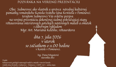 Pozvánka na verejnú prezentáciu: Kostolík Pominovec